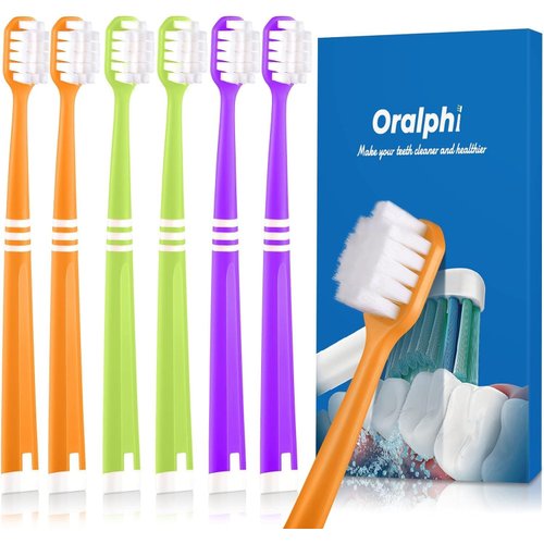 Oralphi Extra Soft Toothbrush for Sensitive Gums, Wide Head Soft Bristle Toothbrush with 10000 Soft Flossing Micro Nano Bristles for Adults, Pregnant Women, Elderly, Braces
