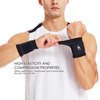 HiRui Wrist Brace Wrist Wraps Compression Wrist Strap, Wrist Support for Work Fitness Weightlifting Sprains Tendonitis, Carpal Tunnel Arthritis, Pain Relief, Adjustable Wristbands 2 PACK (Black, S)