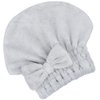MAYOUTH Microfiber Hair Drying Towels for Kids Head wrap with Bow-Knot Shower Cap Hair Turban hairWrap Bath Cap for Curly Long & Wet Hair Gift for Little Girls, Kids Shower Cap (Light Grey)