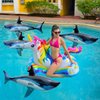 4PCS Inflatable Shark Pool Balloon, 33 Inch Shark Party Decorations for Birthday Pool Christmas, Party Favors Supplies Gift for Adults
