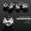 DNDND Liquid Sharp Edge DND Dice, A Full Set of Liquid D&D Die with Gift Case for Dungeons and Dragon Game (Grey Liquid)