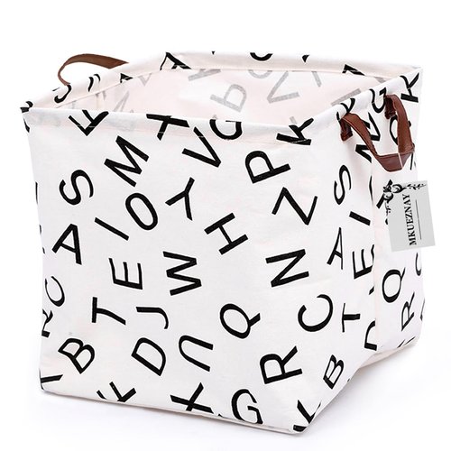 MKUEZNAY Square Storage Basket, Fabric Bins Laundry for Home Kitchen, Storage Organizer with Handles Waterproof for Nursery Dorm Shelf