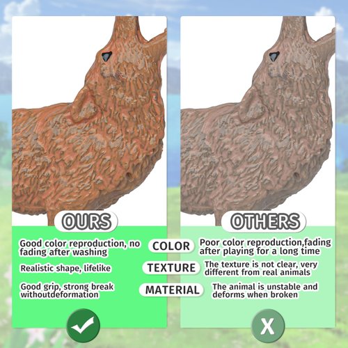 Saseocan Mianimals Wildlife Animal Model Toys 12 PCS Mini Elephant Buffalo Wolf Brown Bear Rhino Figurine Family Party Favors Supplies Cake Toppers Set Toys for Over 3 Years Old Boys Girls Kids