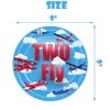 80 Pcs Airplane 2nd Birthday Party Decorations Two Fly Disposable Paper Dinner Plates Napkins Forks Dinnerware for Aviation Theme Boys 2nd Birthday Party Decorations Supplies