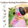 Karma Sparrows Headband for Women - Medium - Fabric Headband and Stretchy Hair Scarf - Crème and Blue