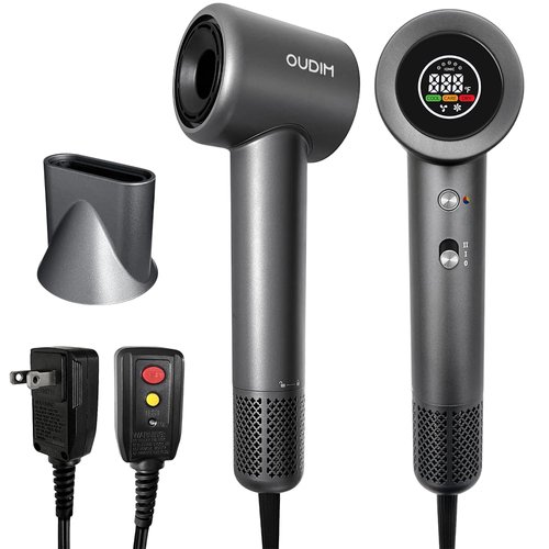 Hair Dryer with Digital Display, High Speed11000RPM, 4 Level Temperature/Speed Settings, Double air Filter, Low Noise, Lightweight, Portable for Travel