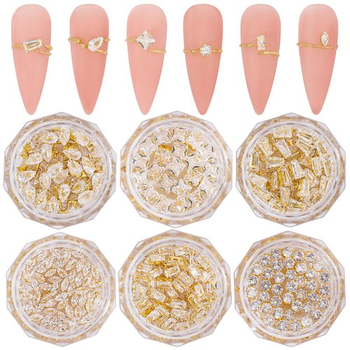 Small Nail Charms Gold Nail Jewelry luxury 120pcs 3D Nail Art Zircon Metal Gem Nail Art Crystal Diamonds for Nail Art Decorative Accessories Nail Decorations Rhinestones for Nail Art Charms