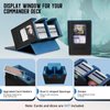 TiMOVO MTG Deck Box, MTG Commander Card Deck Box with Commander Display & Dice Tray Fits 400+ Unsleeved Cards, Leather Magnetic Card Storage Case with 6 Dividers for TCG CCG Magic Cards, Black+Blue