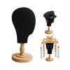 CHADWICK Black Mannequin Head Stand for Wigs, Hats, 21 Inches Fursuit Head, Hat Stand Holder with Detachable Wood Stand, Professional Canvas Block for Shops, Home Decor, Hair Salon Display