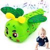 Tipmant Baby Toddler Electric Caterpillar Toy Cute Electronic Vehicle Car Animal Automatic Driving, 360‌° Rotation, Music, Dazzling Light Kids Birthday Gifts