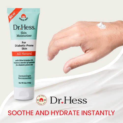 Dr Hess Skin Moisturizer For Diabetic Prone Skin, Nourishing, Moisturizing Body Lotion with Lanolin, Beeswax, Jojoba Oil & Olive Oil, Skin Moisturizer for Dry, Itchy, Rough & Bumpy Skin, 4oz - 2 Pack