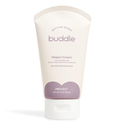 Buddle Bottom Buddy Diaper Cream, 20% Zinc Oxide Cream with Beeswax & Honey, Protects Baby Bottom Daily from Diaper Rash, Pediatrician Tested, 4 oz