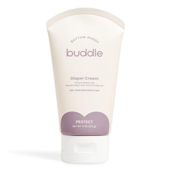 Buddle Bottom Buddy Diaper Cream, 20% Zinc Oxide Cream with Beeswax & Honey, Protects Baby Bottom Daily from Diaper Rash, Pediatrician Tested, 4 oz