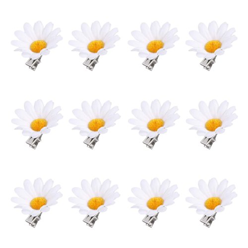 Beaupretty 12PCS Daisy Hair Clips Flower Hair Clips Daisy Headpieces Hair Barrettes Daisy Hair Accessories Wedding Hair Accessories for Ladies