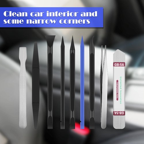 9 Pieces Carbon Fiber Plastic Scraper Lottery Ticket Tool Multi Purpose Scraper Non Scratch Cleaning Tool Small and Narrow Plastic Scraper Label for Removing Stickers, Labels, Oil Stains, Food, Dirt