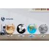 Topglobe 5.5'' World Globe Silver - English Map - Mini Globe Educational/Geographic - Stainless Steel Arc and Base - Silver Grey