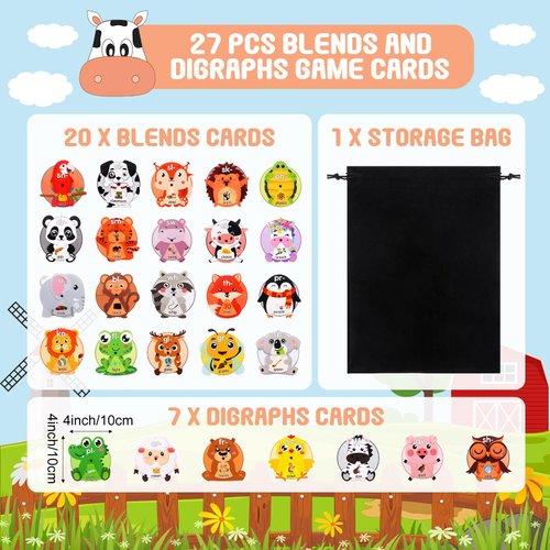 Sinload 27 Pcs Sight Words Phonics Flash Cards for Ages 3-8 Spelling Reading Cards Phonics Games Alphabet Spinning Card for Preschool Kindergarten Learning Comprehension Speech Educational Activities