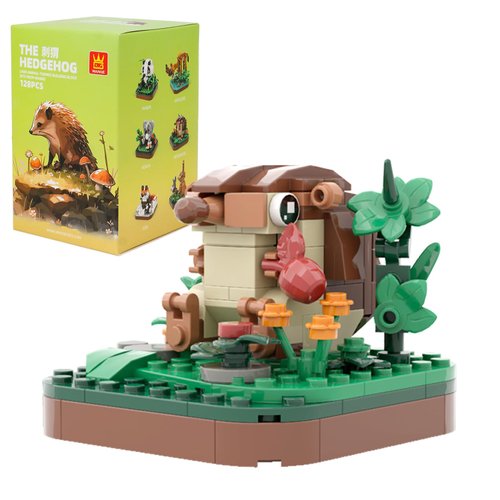 MEIEST Mini Animals Building Blocks Set,Land Animal Themed Collection Construction Building Bricks Toy,Cute Home Decors,6+(Hedgehog)