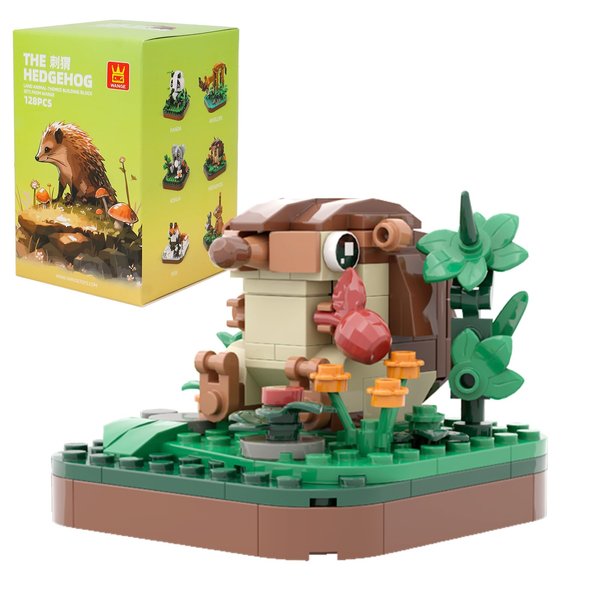 MEIEST Mini Animals Building Blocks Set,Land Animal Themed Collection Construction Building Bricks Toy,Cute Home Decors,6+(Hedgehog)