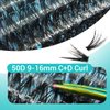 Lash Clusters DIY Eyelash Cluster Extension 320PCS, 0.07C/D Curl 9-16MIX 50D Individual Cluster Lashes Extension False Lashes DIY Lash Extensions at Home
