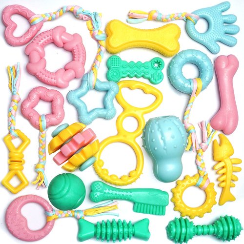 HDMOTU Puppy Toys for Teething,Puppy Chew Toys for Teething Small Breed,Dog Chew Toys for Puppies Teething 20 Pack,Rubber Ball Interactive Dog Toy