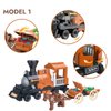 3in1 Train Horse Carriage Building Kit, Horse Stable and Animal Horses, Inn and Carriage with Horn Decoration, Creative Western Cowboy Themed Gifts for Boys Ages 6 Years and Up, 212 Pcs