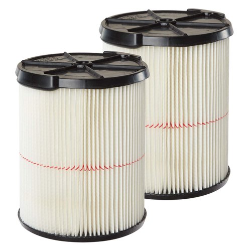 CRAFTSMAN CMXZVBE38755 Red Stripe General Purpose Wet/Dry Vac Replacement Filter for 5 to 20 Gallon Shop Vacuums, 2-Pack