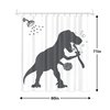 LGhtyro Funny Dinosaur Shower Curtain, Dino Shower Curtain for Kids Boy, 60Wx71H Inch Trex Raptor Silhouette, Black White Cartoon Animal Shadow Bathroom Accessories Art Home Decor