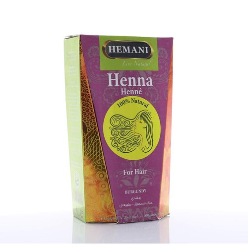 Hemani Burgundy Henna Hair Color 100% Natural PPD Free I Ammonia Free I 100 Grams (4 Sachet of 25...