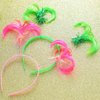 Foyte 2 Pieces Pom Pom Headband Tinsel Wrapped Ponytails Hair Hoop Head Bopper Pom Party Headpiece for Cosplay Costumes (pink green)