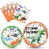 Watercolor Dinosaur Party Plates and Napkins - Dinosaur Party Supplies Bundles for Boys Kids Birthday Disposable Dinner Dessert Cake Luncheon Plates Napkins Tableware Set Serves 16 Guests 48 Pieces