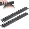 Styling Comb 2pcs Professional Stainless Steel Haircut Comb Salon Hairdressing Comb Styling Tool For All Hair Types Fine and Wide Tooth Hair Barber Comb(Black)