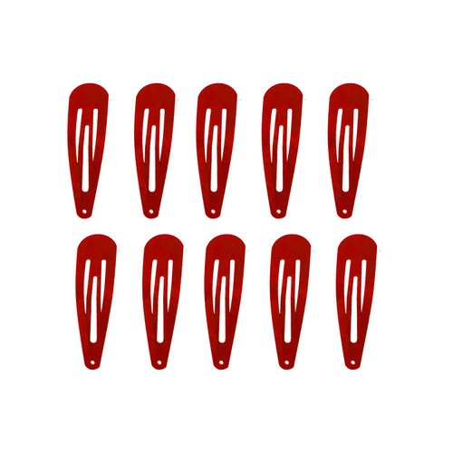 Motanar 50 Pack of Snap Hair Clips Hair Barrettes for Kids, Girls and Women, 50 mm (Red)