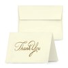 Gold Foil Embossed Thank You Cream Greeting Cards – Great for Holidays, Baby and Bridal Showers, Birthdays, Weddings, Graduations, Business, Complimentary Cards to Gifts and Presents – 25 per Pack