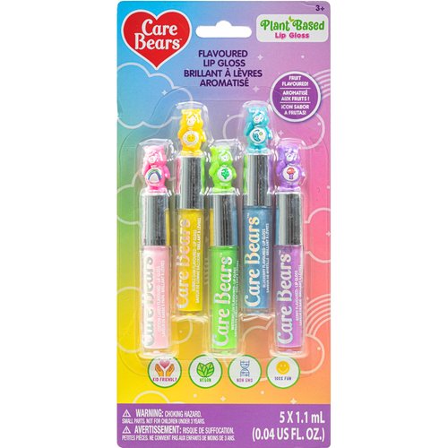 Townley Girl Care Bears 5 pcs Flavored Lip Gloss for Kids | Non-toxic & Vegan Makeup | Birthday Gifts for Ages 3