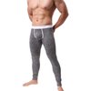 KAMUON Men’s Low Rise Pouch Underwear Pants Long Johns Thermal Bottoms Leggings (US L = Asian Tag XL : Waist 34"-36", Black #2)