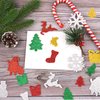 Livder 300 Pieces Christmas Glitter Foam Stickers Self Adhesive Snowflake Santa Bell Sticker for Xmas Gift Box Bag, Tree, Greeting Cards DIY Decoration