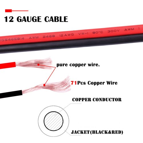 iGreely SAE Extension Cable 12AWG SAE Power Automotive Extension Cable SAE to SAE Quick Disconnect Wire Harness SAE Connector for Solar Panel Battery Cars Tractor 12 AWG (3.3Ft)