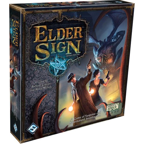 Fantasy Flight Games Elder Sign Board Game - Supernatural Intrigue, Cooperative Dice Adventure! Horror Mystery Game, Ages 14+, 1-8 Players, 1-2 Hour Playtime, Made