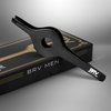 BRV MEN Wide Grip Slant Tweezers - Titanium Coated Stainless Steel - Perfectly Aligned Slanted Tips for Ultra Precision - Professional Tweezers for Eyebrows and Nose/Ear/Facial Hair - (Black)