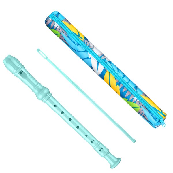 Descant Soprano Recorder Music Recorder Instrument For Kids Flute Kids Recorder With Cleaning Rod + Case Bag (Lake Green)