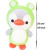 CASAGOOD Duck/Penguin Stuffed Animal in Frog Costume Adorable Plushies Wearing Green Frog Outfit Plush Toys Great for Kids and Lovers,Stuffed Penguin Animals 10 Inch