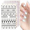 4 Sheets 4 Colors Empty Solid Cross Heart Shape Self-Adhesive Nail Art Stickers DIY Tips Pink Laser Silver