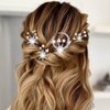 BARTOSI Silver Moon Star Hair Pins Rhinestone Bridal Hair Clips Pearl Bride Wedding Hair Accessories for Women and Girls (Pack of 4)