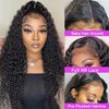 AUOCATTAIL 26 Inch Black Long Curly Wigs 13x6 HD Pre Plucked 150% Density Glueless Deep Wave Lace Front Wigs Natural Color Heat Resistant Synthetic Wigs for Girl Women Daily Use