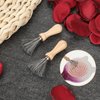 Hairbrush Cleaner Tool, 2 Pcs Mini Hair Brush Cleaner Wooden Handle Comb Cleaner with Metal Wire Rake Hair Clipper Cleaner Portable Hair Remover Tool for Home Salon Cleaning Hairs Dust Dirt Lint