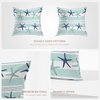 BaoNews Coastal Navy Blue Pillow Covers, Coastal Starfish Repeat Pattern Navy Turquoise Square 20 x 20 Inches Decorative Throw Pillow Covers Cotton Cushion for Sofa Bedroom Car, Blue 06, Set of 2