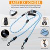 Double Dog Leash, 360° Swivel No Tangle Dual Dog Leash, Comfortable Shock Absorbing Reflective Climbing Rope for Two Dogs Walking and Training (Blue, S/8-45 ibs)