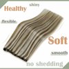 LaaVoo Beaded Weft Hair Extensions Real Human Hair Light Brown Highlight with Platinum Blonde Micro Beaded Weft Extensions Human Hair EZE Weft Human Hair Extensions 50g 18"