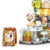 City Cafe Building Blocks Toys, Openable Coffee Shop Building Set for Boys Girls Age 8+,1077pcs Mini Bricks(Not Compatible with Lego) (Green)